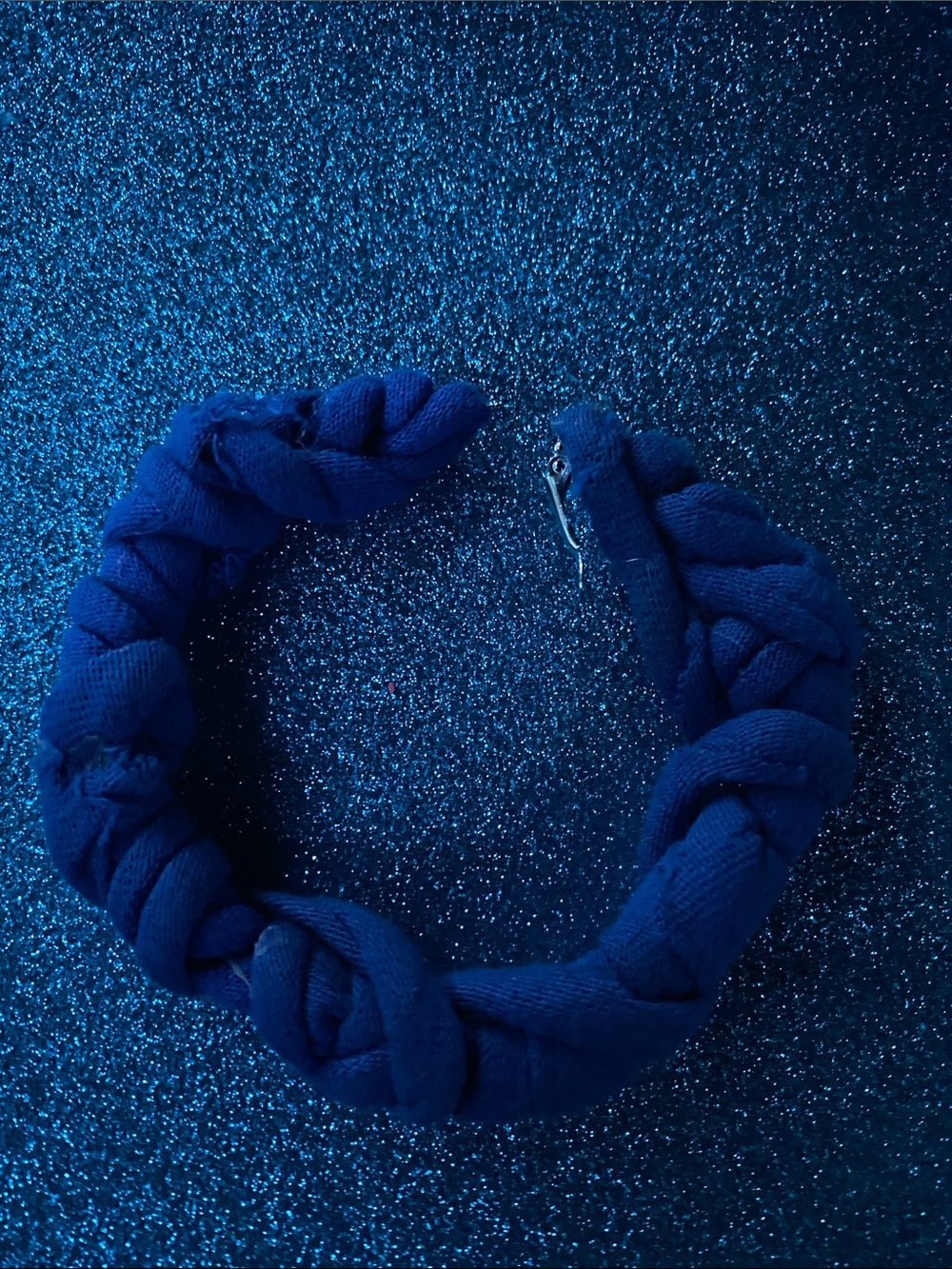 Braided Fabric Headband in Deep Blue